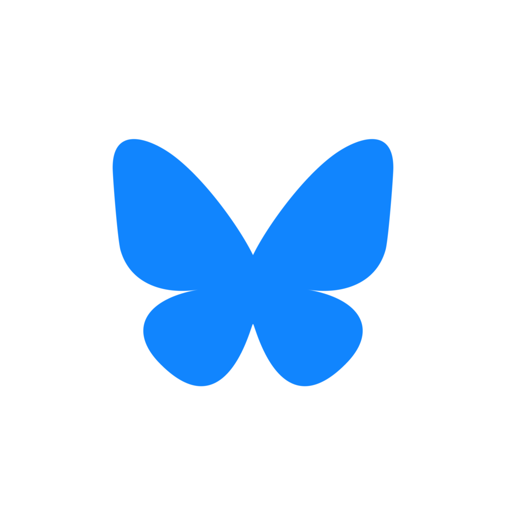 A blue butterfly. It is the logo of the Blue Sky social media app.