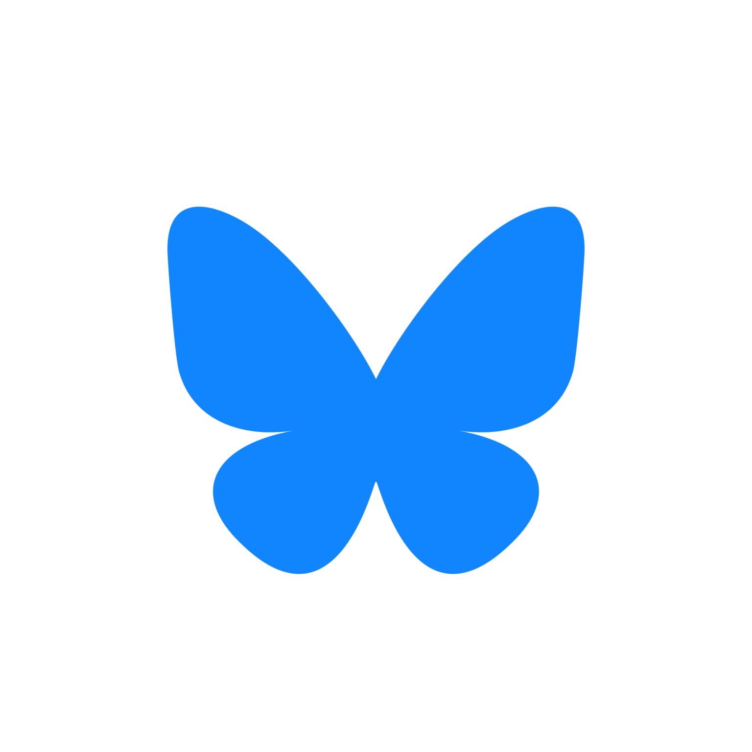 A blue butterfly. It is the logo of the Blue Sky social media app.